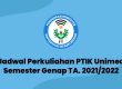 Jadwal Perkuliahan PTIK Unimed Semester Genap TA. 2021/2022